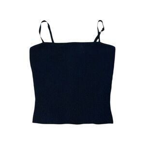 Babaton black ribbed tank top